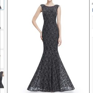 New and elegant black dress with glittering lace