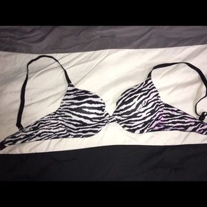 VS Pink Zebra pushup bra