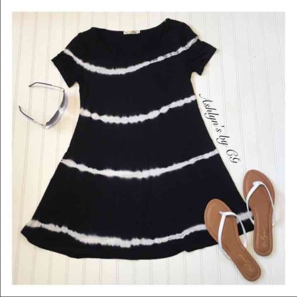 Black & White Tie Dye Dress Large