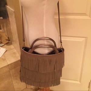 On trend fringe leather bag
