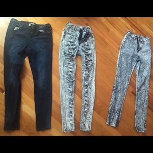 Three pairs of jeans