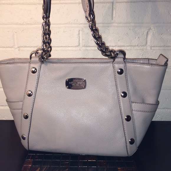 Michael kors pearl grey delancy leather tote - Picture 1 of 4