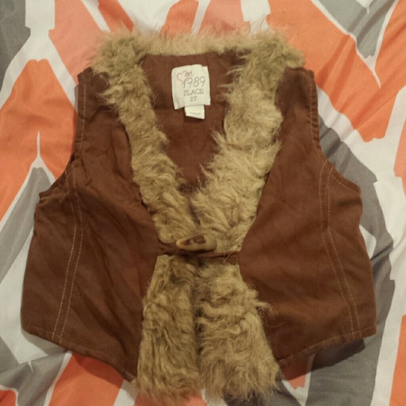 Toddler, fur collar, vest