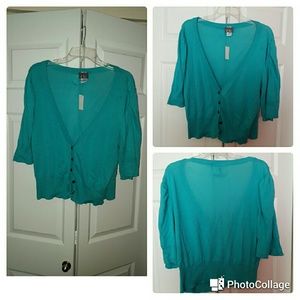 New Aqua short sleeve cardigan