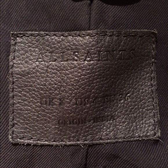 WEEKEND SALE - All Saints Cropped Leather Jacket - Picture 4 of 4
