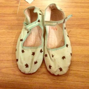 Teal cat face shoes
