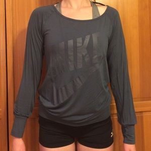 Slouchy Nike Label Scoop Neck Shirt
