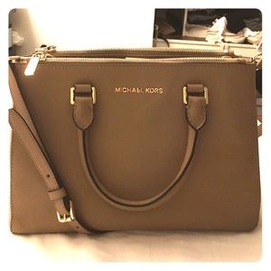 Michael Kors Sutton Medium Satchel - Dark Khaki