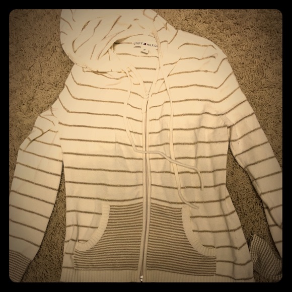Tommy Hilfiger hooded zip-front sweater