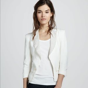 NWT Rebecca Taylor White Studded Blazer