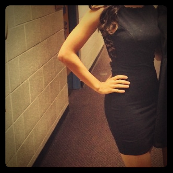 Hot Black Bodycon Dress with Open Back