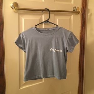 Brandy Melville blue gray cropped tee