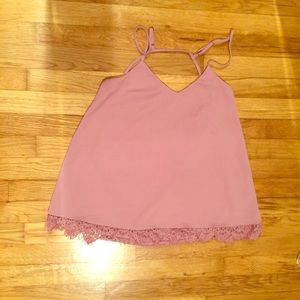 Dark grunge pink low back cami