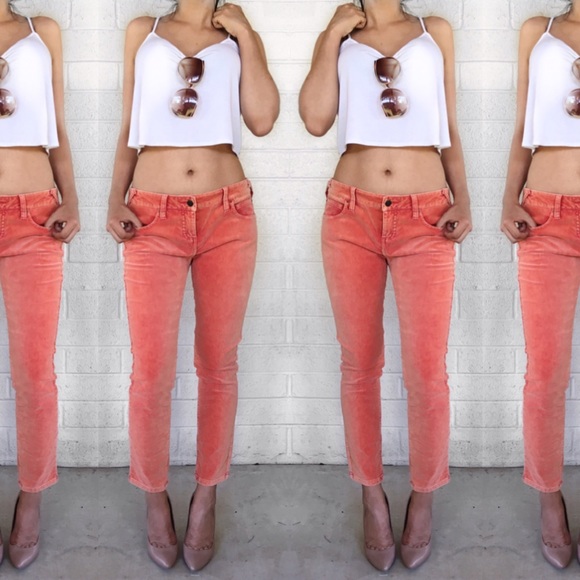 Free People Pants - Free people velvet cropped skinny pants