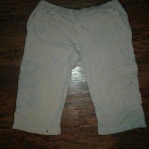100% cotton capris pants wide legged