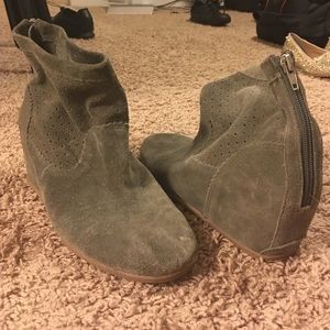 Suede heeled ankle booties