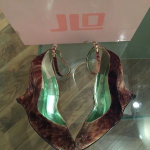 JLO Velvet Pump Wedges