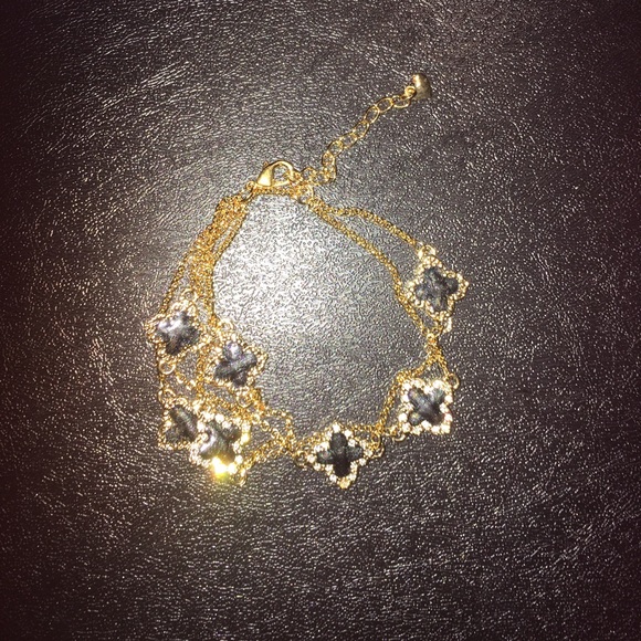 NEW Blk n Gold Lucky Clover Multi Strains Bracelet