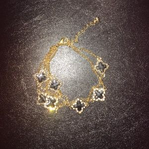 NEW Blk n Gold Lucky Clover Multi Strains Bracelet