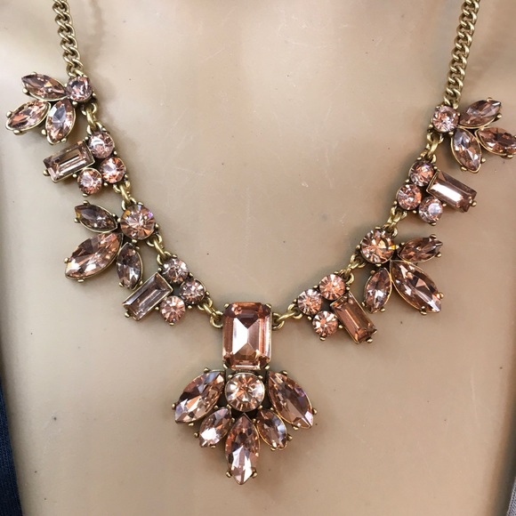 J. Crew Jewelry - J CREW PEACH BLUSH CRYSTAL NECKLACE. LAST ONE