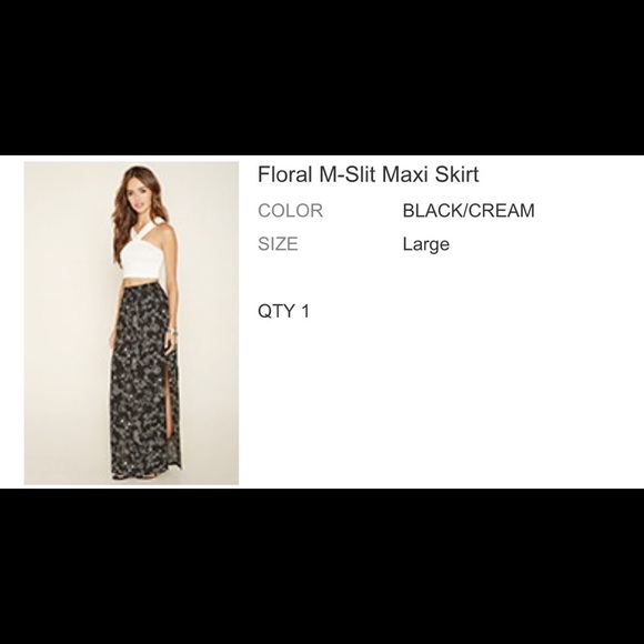 A beautiful black floral maxi skirt