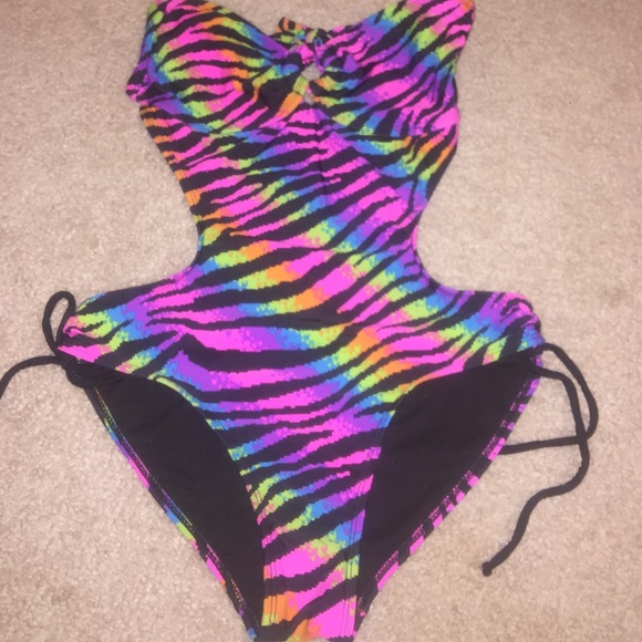 Open back swim suit (multi colored)