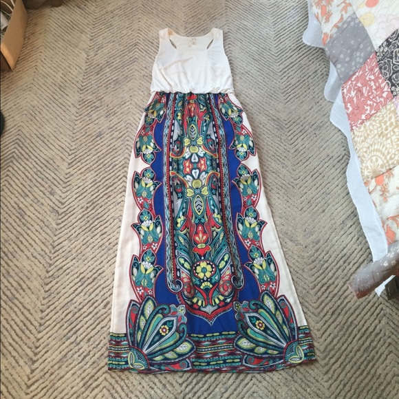 White and vibrant print maxi dress - Picture 4 of 5