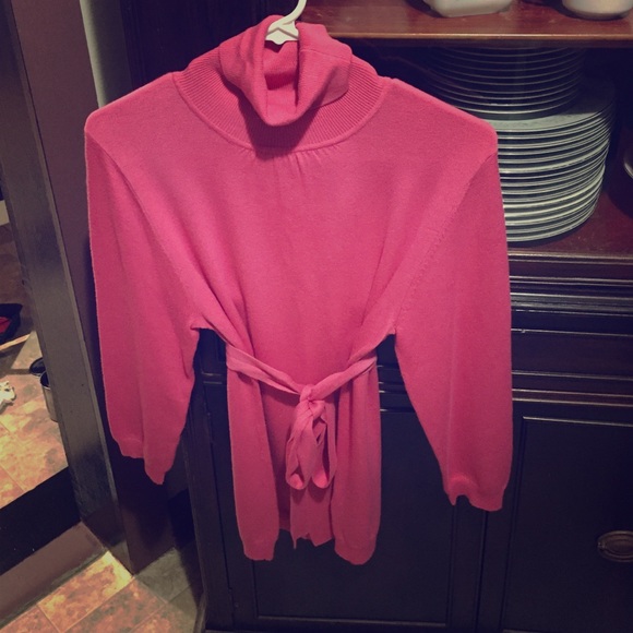 George Hot Pink 3/4 Sleeve Top w/ Tie, Medium💕