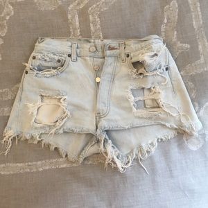Levi high waist cut off shorts