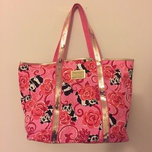 lilly pulitzer alpha omicron pi tote