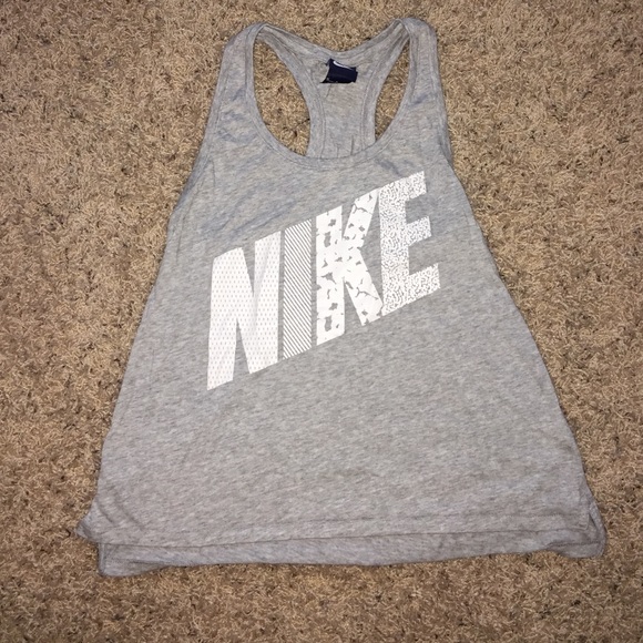 Gray Nike racer back top