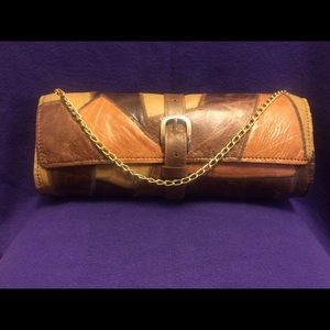 Leather patches Crossbody clutch