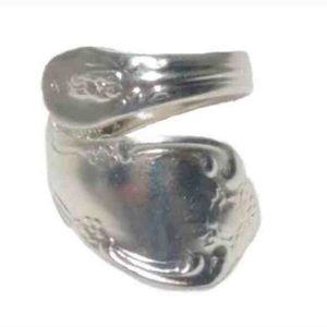 Brand new adjustable silver plated spoon ring