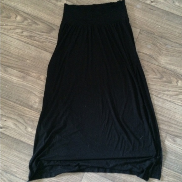 H&M High Slit Maxi Skirt w/ Ruched Elastic Waist