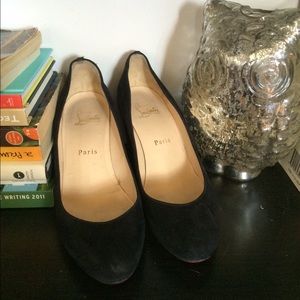 Louboutin suede wedge heels