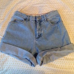 High waisted jean shorts