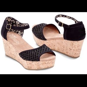 Toms Wedge Sandals- Brand New!