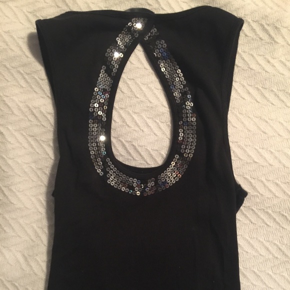 Black Sequins Tank Top