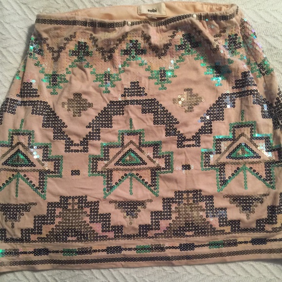 Tobi Sequins Aztec Skirt (S)