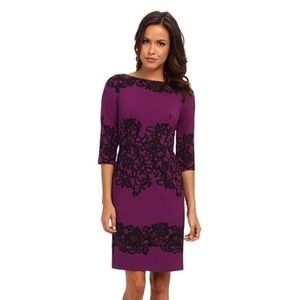 Adrianna Papell Floral Accented Shift Dress