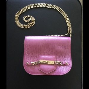 Jimmy Choo Shadow Pearlized Leather Crossbody Bag