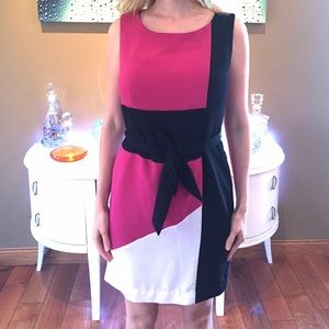 Worthington Pink & Black Colorblock Dress