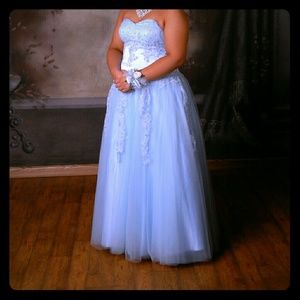 Baby blue JJsHouse A-line prom dress