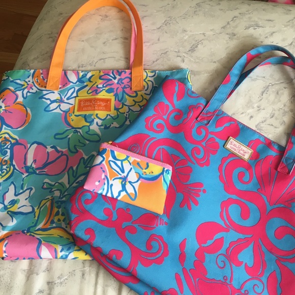 Lilly Pulitzer Handbags - TWO Lilly Pulitzer tote bags AND a coin purse!