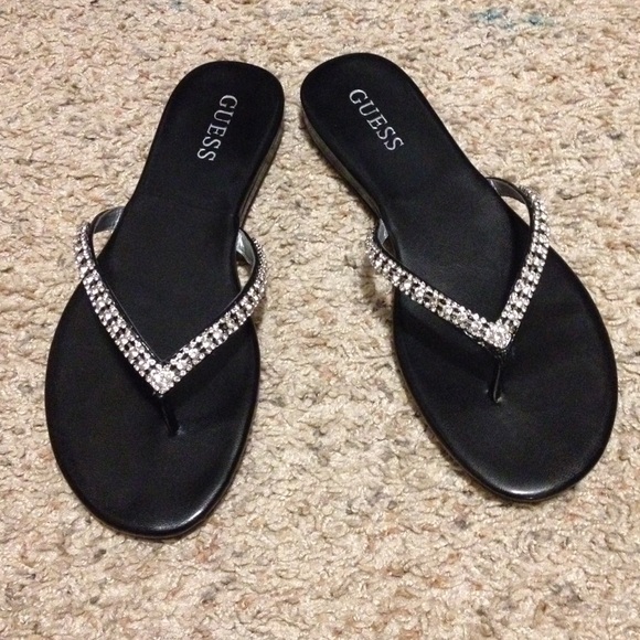 guess rhinestone sandals