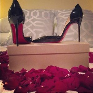 Louboutin's Iriza Patent d'Orsay Pump, Black