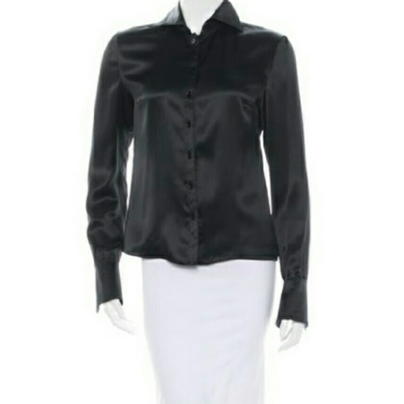 SOLD Valentino Black Silk Blouse