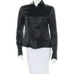 SOLD Valentino Black Silk Blouse