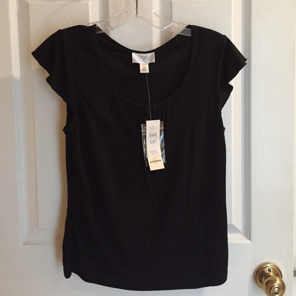 Black cap sleeve shirt from LOFT - Picture 1 of 4
