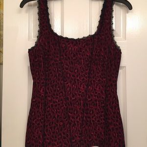 White House Black Market red and black top